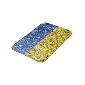 Blaugelbe ukrainische Flagge Glitzer Imitate Glitz Badematte (Schrägansicht)