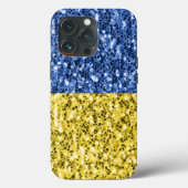 Blaugelbe ukrainische Flagge Glitzer Imitate Glitz Case-Mate iPhone Hülle (Rückseite)