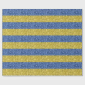 Blaugelbe ukrainische Flagge Glitzer Imitate Glitz Geschenkpapier (Flach)