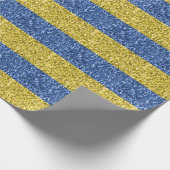 Blaugelbe ukrainische Flagge Glitzer Imitate Glitz Geschenkpapier (Ecke)