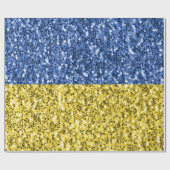 Blaugelbe ukrainische Flagge Glitzer Imitate Glitz Geschenkpapier (Flach)