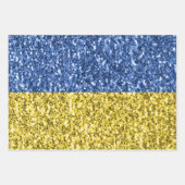 Blaugelbe ukrainische Flagge Glitzer Imitate Glitz Geschenkpapier Set (Vorderseite 3)