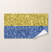 Blaugelbe ukrainische Flagge Glitzer Imitate Glitz Handtuch (Handtuch)