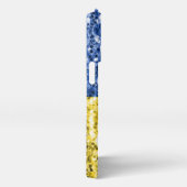 Blaugelbe ukrainische Flagge Glitzer Imitate Glitz iPhone Hülle (Rechte Seite)