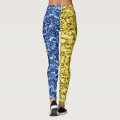 Blaugelbe ukrainische Flagge Glitzer Imitate Glitz Leggings (Rückseite)
