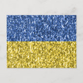 Blaugelbe ukrainische Flagge Glitzer Imitate Glitz Postkarte (Vorderseite)