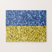 Blaugelbe ukrainische Flagge Glitzer Imitate Glitz Puzzle (Horizontal)