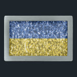 Blaugelbe ukrainische Flagge Glitzer Imitate Glitz Rechteckige Gürtelschnalle<br><div class="desc">Blaugelbes Gold glänzende Glitzern Glitzer Imitate funkeln Glamour für sie. Wir benutzen Fotos von Glitzern.</div>