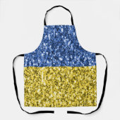 Blaugelbe ukrainische Flagge Glitzer Imitate Glitz Schürze (Vorderseite)