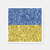 Blaugelbe ukrainische Flagge Glitzer Imitate Glitz Serviette (Vorderseite)