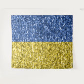 Blaugelbe ukrainische Flagge Glitzer Imitate Glitz Wandteppich (Vorderseite (Horizontal))
