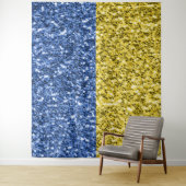 Blaugelbe ukrainische Flagge Glitzer Imitate Glitz Wandteppich (Beispiel)