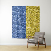 Blaugelbe ukrainische Flagge Glitzer Imitate Glitz Wandteppich (Beispiel)