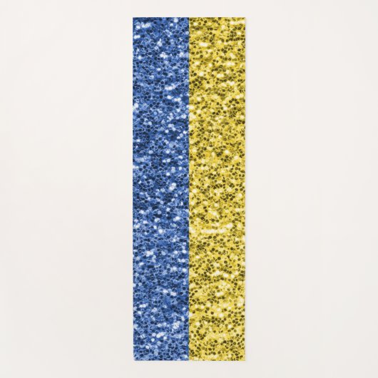 Blaugelbe ukrainische Flagge Glitzer Imitate Glitz Yogamatte (Vorderseite)
