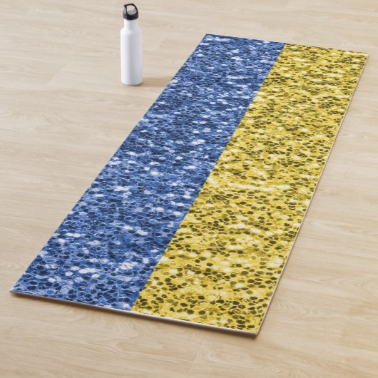 Blaugelbe ukrainische Flagge Glitzer Imitate Glitz Yogamatte (Beispiel)