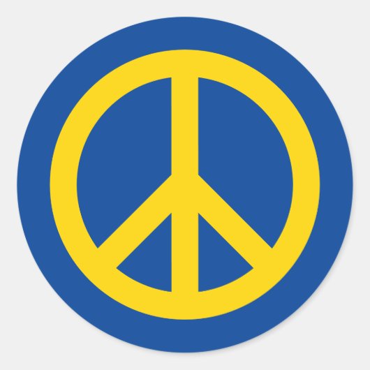 Blaugelbe ukrainische Flaggenfarben Symbol für Fri Runder Aufkleber (Vorderseite)