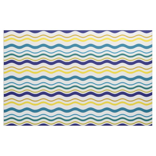 Blaugelbe Waves Stoff (Yard (91,4 cm))