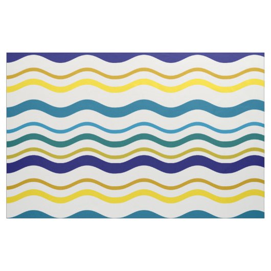 Blaugelbe Waves Stoff (Fat Quarter (45,7 x 55,9 cm))