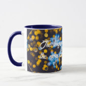 Blaugelbe Weihnachtsbeleuchtung Tasse (Links)