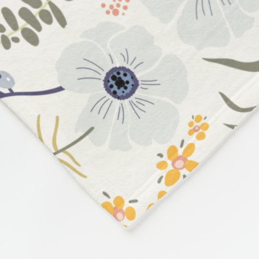 Blaugelbe weiße Blume Fleecedecke (Ecke)