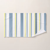 Blaugelbe weiße Wasserfarben Streifen Badhandtuch Set (Handtuch)