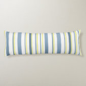 Blaugelbe weiße Wasserfarben Streifen Seitenschläferkissen (Rückseite)