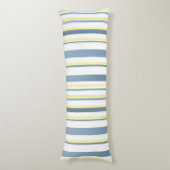 Blaugelbe weiße Wasserfarben Streifen Seitenschläferkissen (Vorderseite Vertikal)