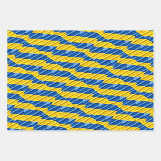 Blaugelber Friedensankrieg Ukraine Inspirierter St Geschenkpapier Set (Vorderseite)