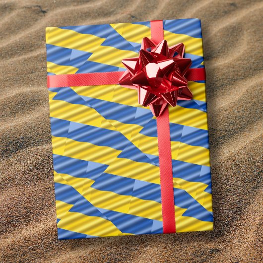 Blaugelber Friedensankrieg Ukraine Inspirierter St Geschenkpapier Set