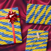 Blaugelber Friedensankrieg Ukraine Inspirierter St Geschenkpapier Set