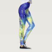 Blaugelber Paint-Spritzer Leggings (Rechts)