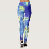 Blaugelber Paint-Spritzer Leggings (Rückseite)