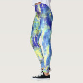 Blaugelber Paint-Spritzer Leggings (Links)