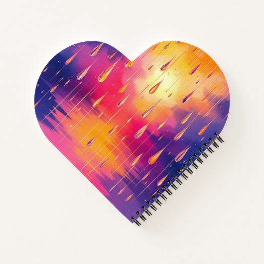 Blaugelber Regen fällt Wasserfarbenmalerei ab Notizblock (Rückseite)