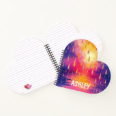 Blaugelber Regen fällt Wasserfarbenmalerei ab Notizblock (Innenseite)