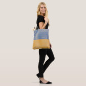 Blaugelber Streifen Tasche (Am Model)