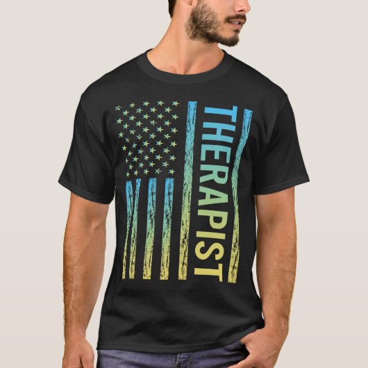 Blaugelber Therapeut T-Shirt (Vorderseite)