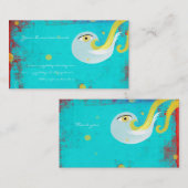 Blaugelber Vogel, handgefertigte Visitenkarte (Vorne/Hinten)