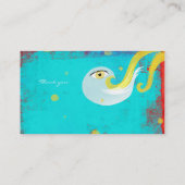 Blaugelber Vogel, handgefertigte Visitenkarte (Rückseite)