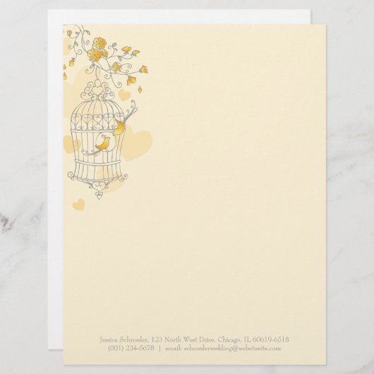 Blaugelber Vogelkäfig Briefkopf (Vorne/Hinten)