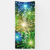 Blaugelbes Feuerwerk Banner (Vertikal)