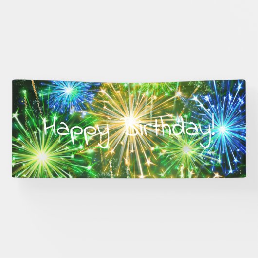 Blaugelbes Feuerwerk Banner (Horizontal)