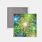 blaugelbes Feuerwerk Magnet (Vorderseite/Rückseite)
