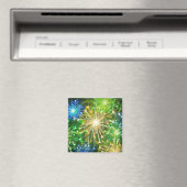 blaugelbes Feuerwerk Magnet (In Situ (Geschirrspüler))