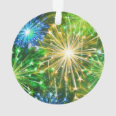 Blaugelbes Feuerwerk Ornament (Rückseite)