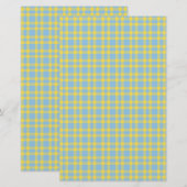 Blaugelbes Karomuster Briefpapier (Vorne/Hinten)