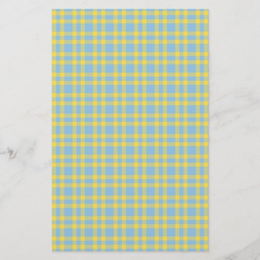 Blaugelbes Karomuster Briefpapier (Vorderseite)