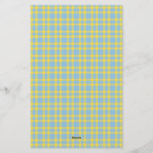 Blaugelbes Karomuster Briefpapier (Rückseite)