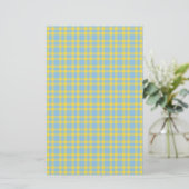Blaugelbes Karomuster Briefpapier (Stehend Vorderseite)