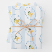 Blaugelbes Lemon-Wrapping Paper Set 3 Geschenkpapier Set (Beispiel)